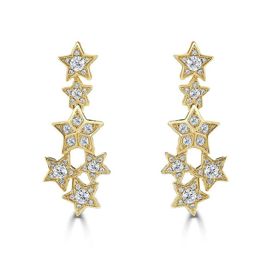 Michael Spiers Star Collection 18ct Yellow Gold Diamond Drop Earrings .74ct Earrings Michael Spiers   