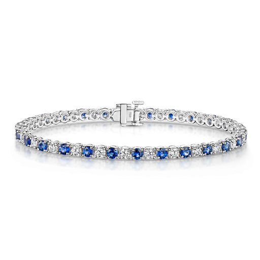 Michael Spiers 18ct White Gold Round-Cut Sapphire & Brilliant Cut Diamond Bracelet - 7.44ct