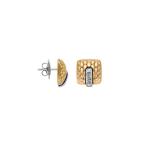 Fope Vendome 18ct Yellow Gold Diamond Stud Earrings 0R584 BBR 18Y