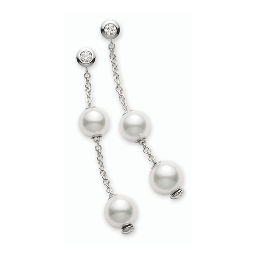 Mikimoto Pearls In Motion 7mm Akoya Pearl 18ct White Gold Earrings PEL644DW Earrings Mikimoto   
