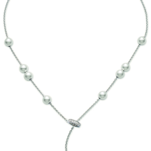 Mikimoto Pearls In Motion 7mm Akoya Pearl 18ct White Gold Necklace PPL351DW11 Necklace Mikimoto   