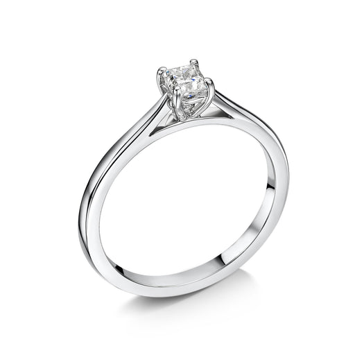 Michael Spiers Platinum Princess Cut Diamond Solitaire Ring - .30ct