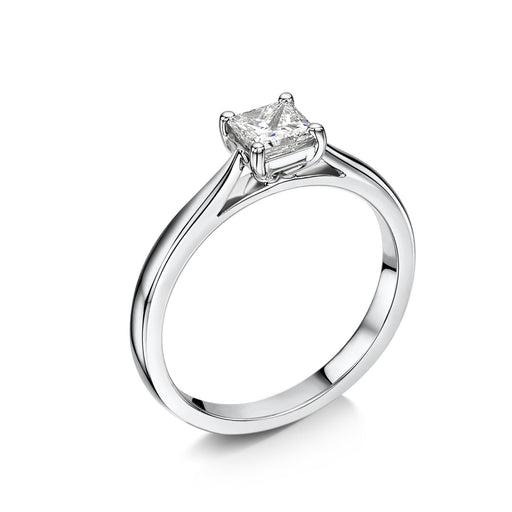 Michael Spiers Platinum Princess Cut Diamond Solitaire Ring - .50ct