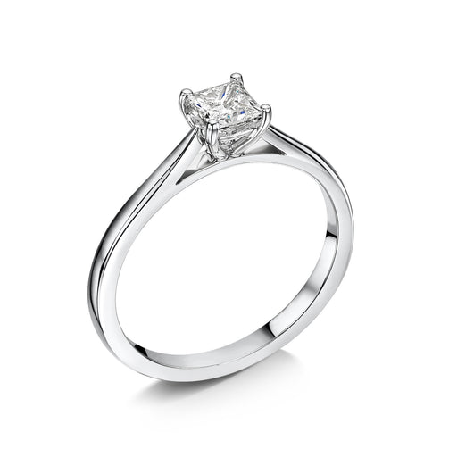 Michael Spiers Platinum Princess Cut Diamond Solitaire Ring - .40ct