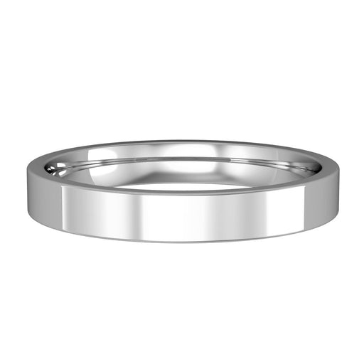 Platinum Flat Court Style Wedding Ring - 3mm Ring Michael Spiers   