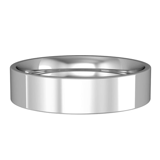 Platinum Flat Court Style Wedding Ring - 5mm Ring Michael Spiers   