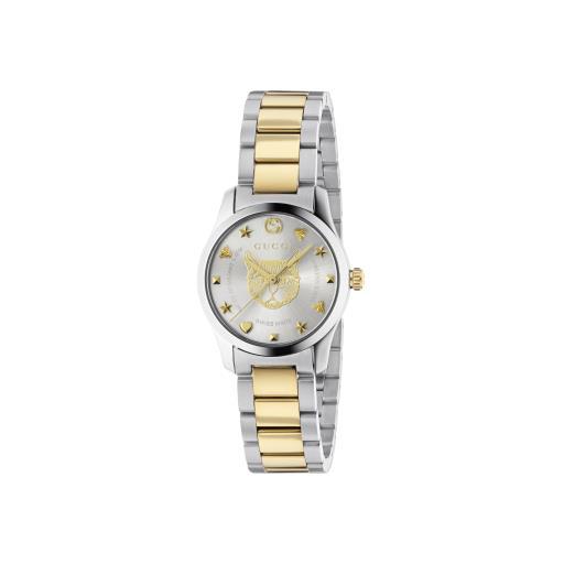 Gucci G-Timeless 27mm Steel & Yellow Gold PVD Ladies Watch YA126596 Watches Gucci   