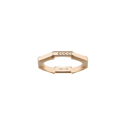 ゆり⭐︎！ Gucci Link To Love 18ct Rose Gold Mirrored Ring YBC662194002
