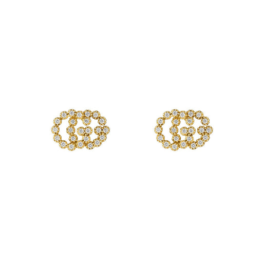 Gucci GG Running 18ct Yellow Gold Diamond Studs YBD48167600100U Earrings Gucci   