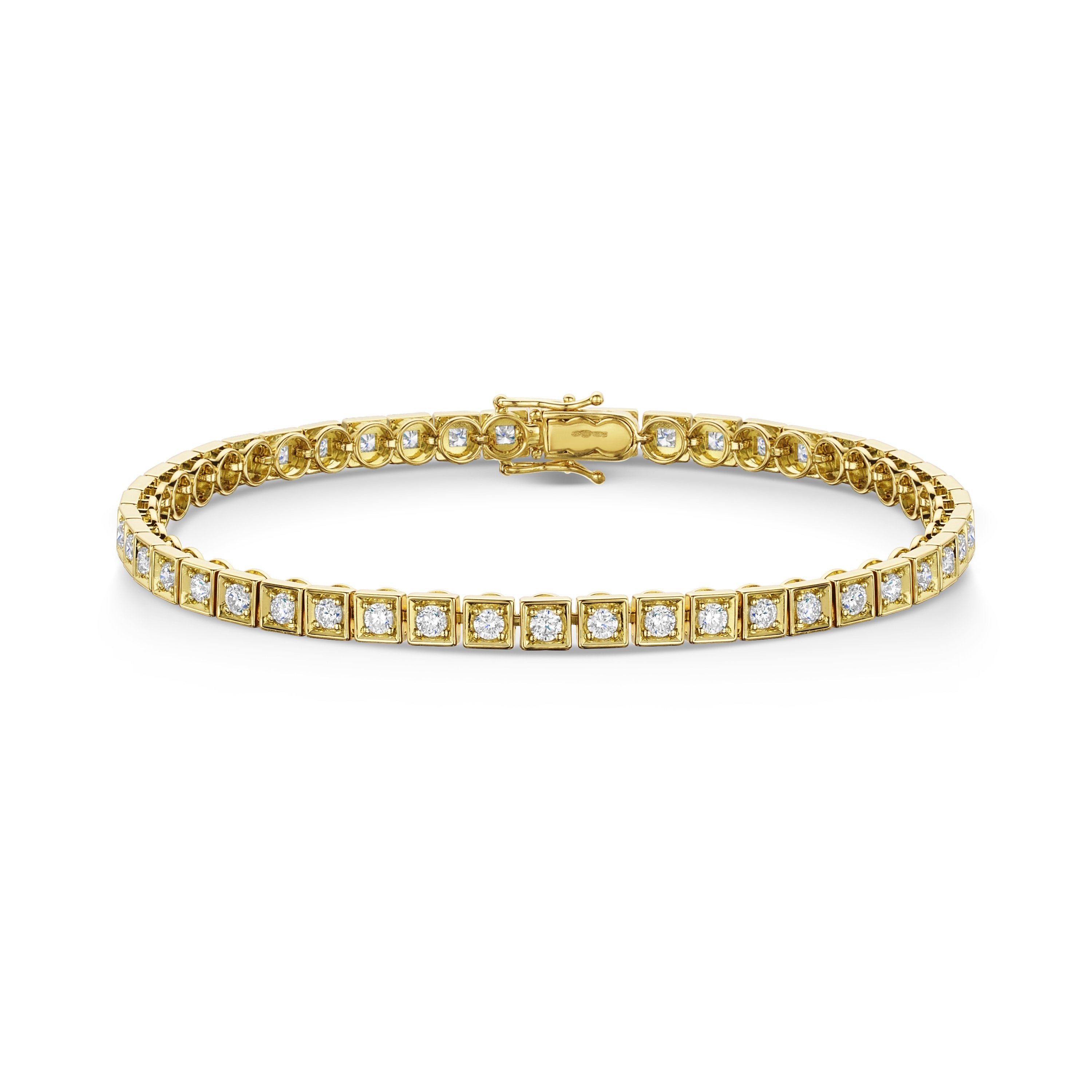 Michael Spiers 18ct Yellow Gold Diamond 'Deco' Tennis Bracelet - 2.00ct